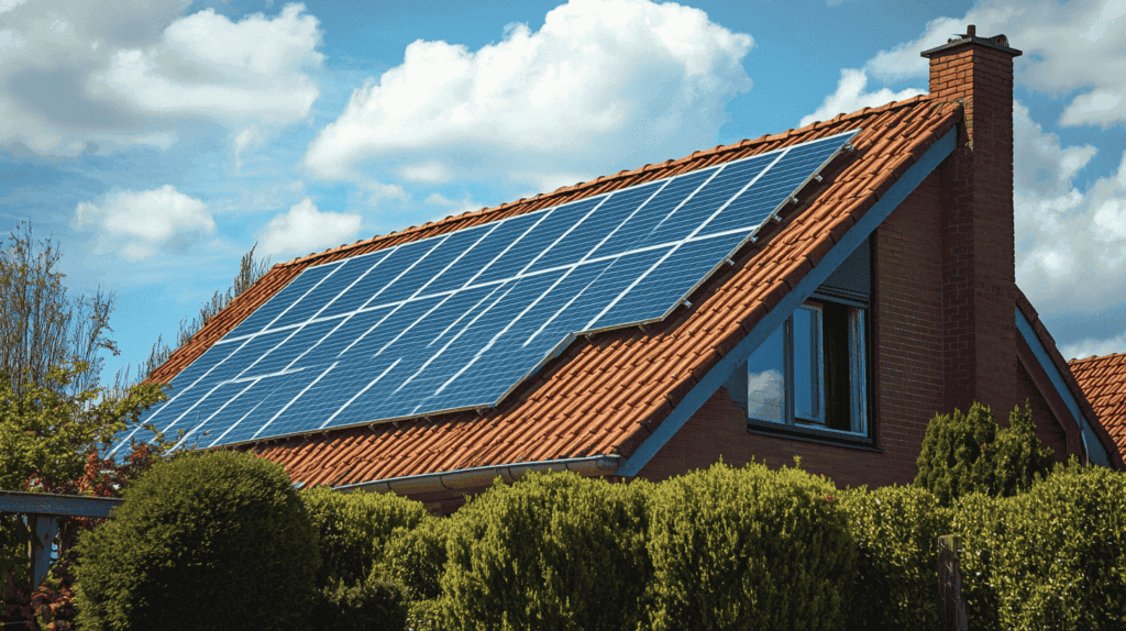 nederlands huis met zonnepanelen op het dak