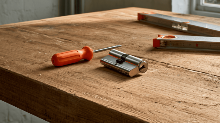 Nieuw cilinderslot met gereedschap